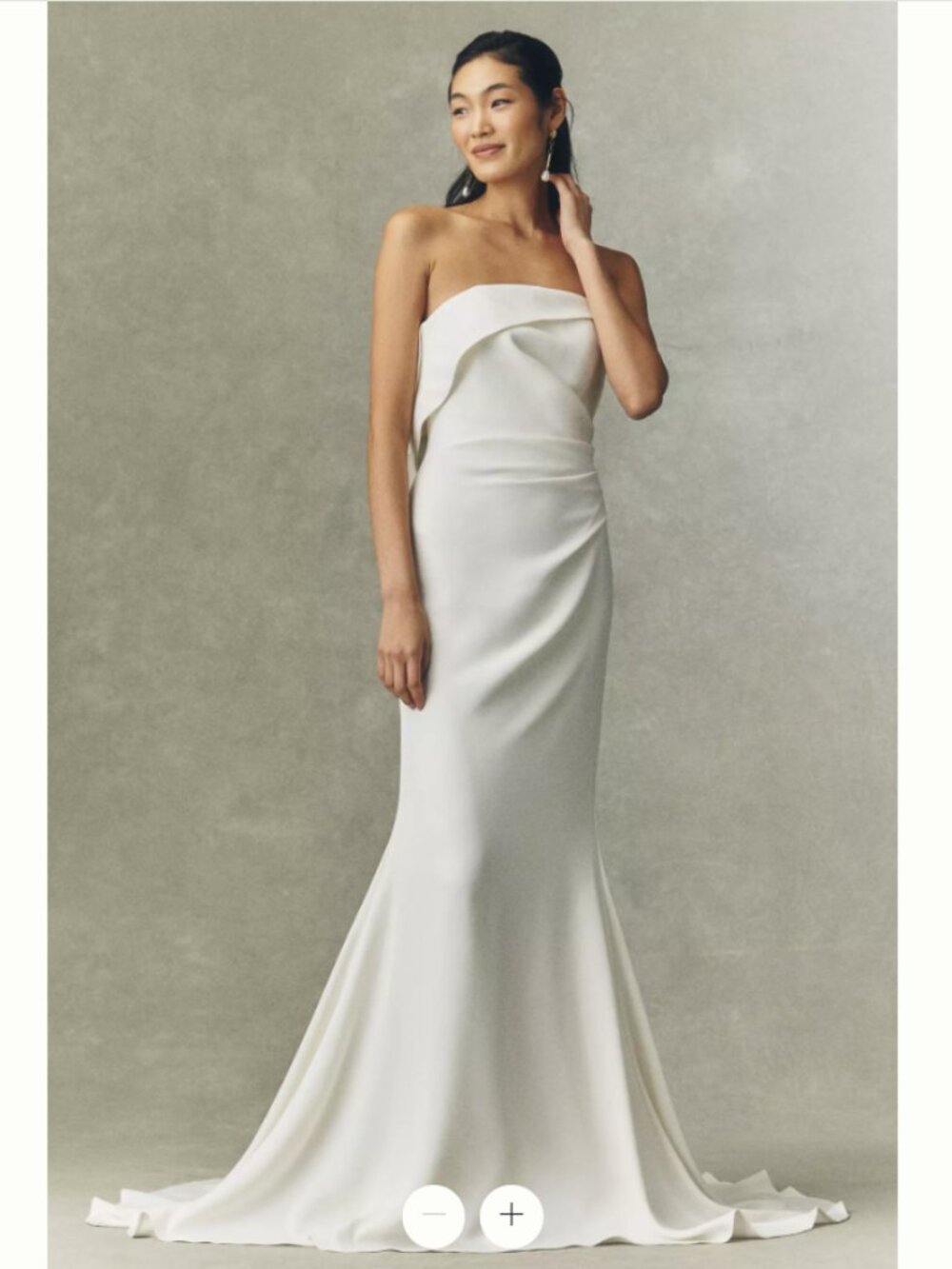 Besa Claude Foldover Strapless Column Wedding Gown Size 0